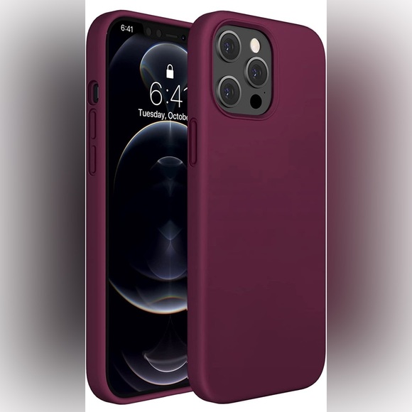SEALED-New in Box-IPhone 12 Pro Max Silicone Phone Case-Wine Red - Picture 1 of 9